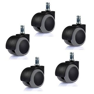 SET 5ks - Kolečko k židli gumové průměr 50mm - čep 10mm